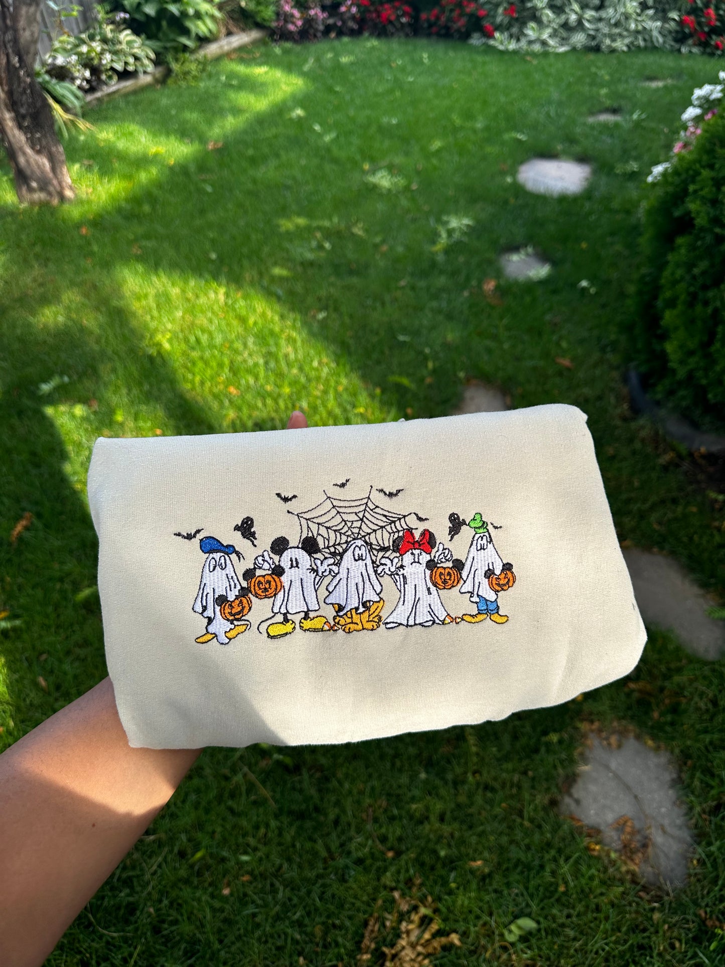 Boo Crew in Costume – Embroidered Halloween Sweatshirt