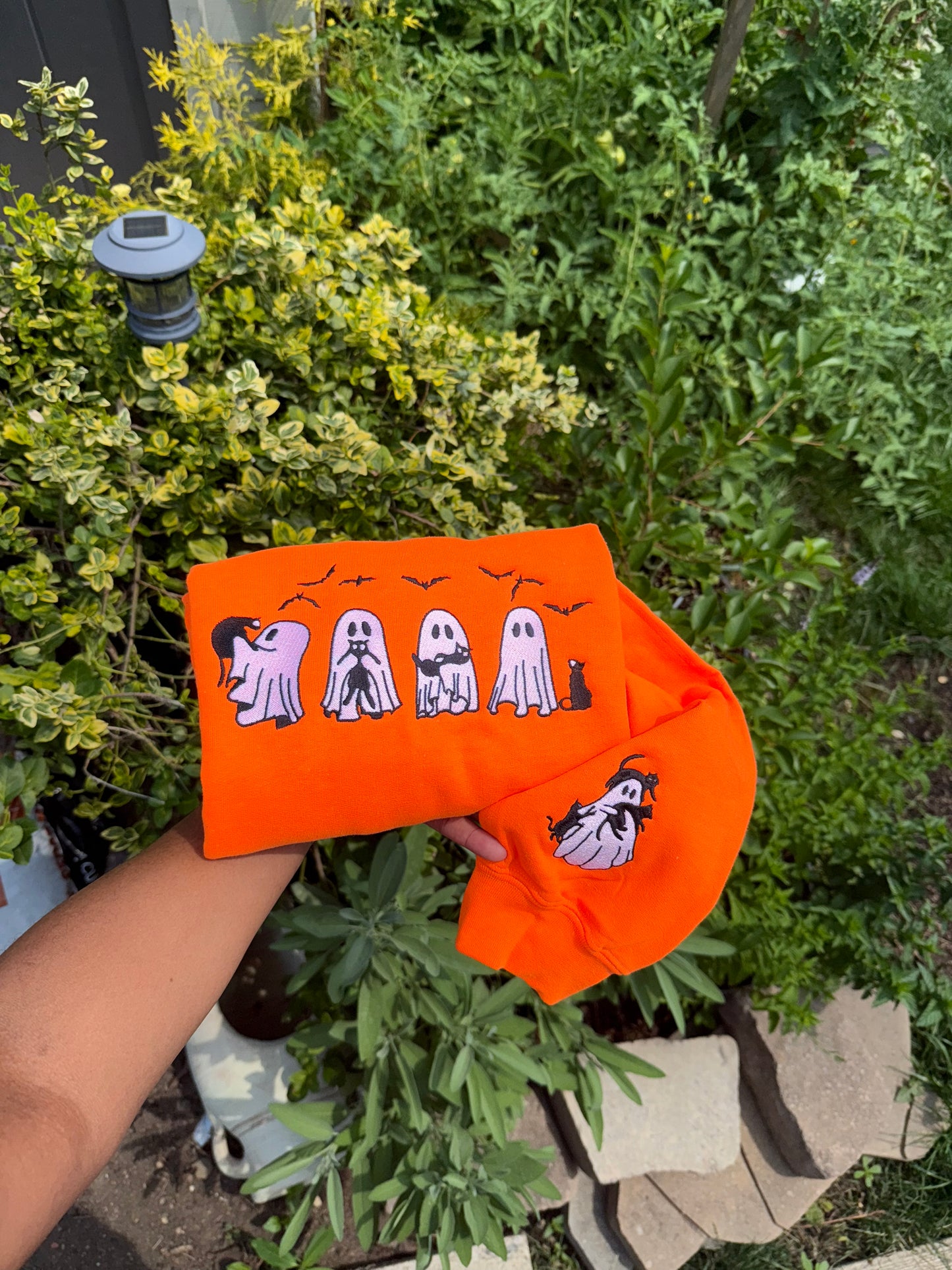 Ghost with Cats Embroidered