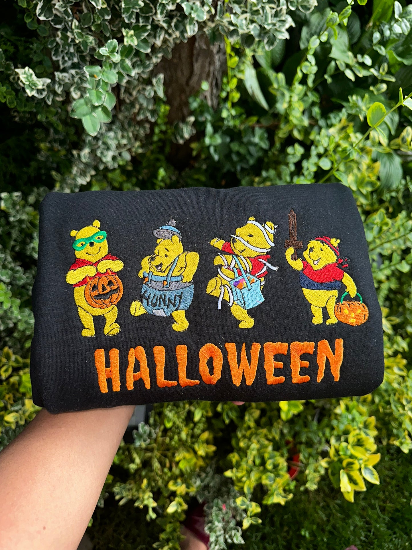 Costumed Bear Friends Halloween Embroidered Sweatshirt