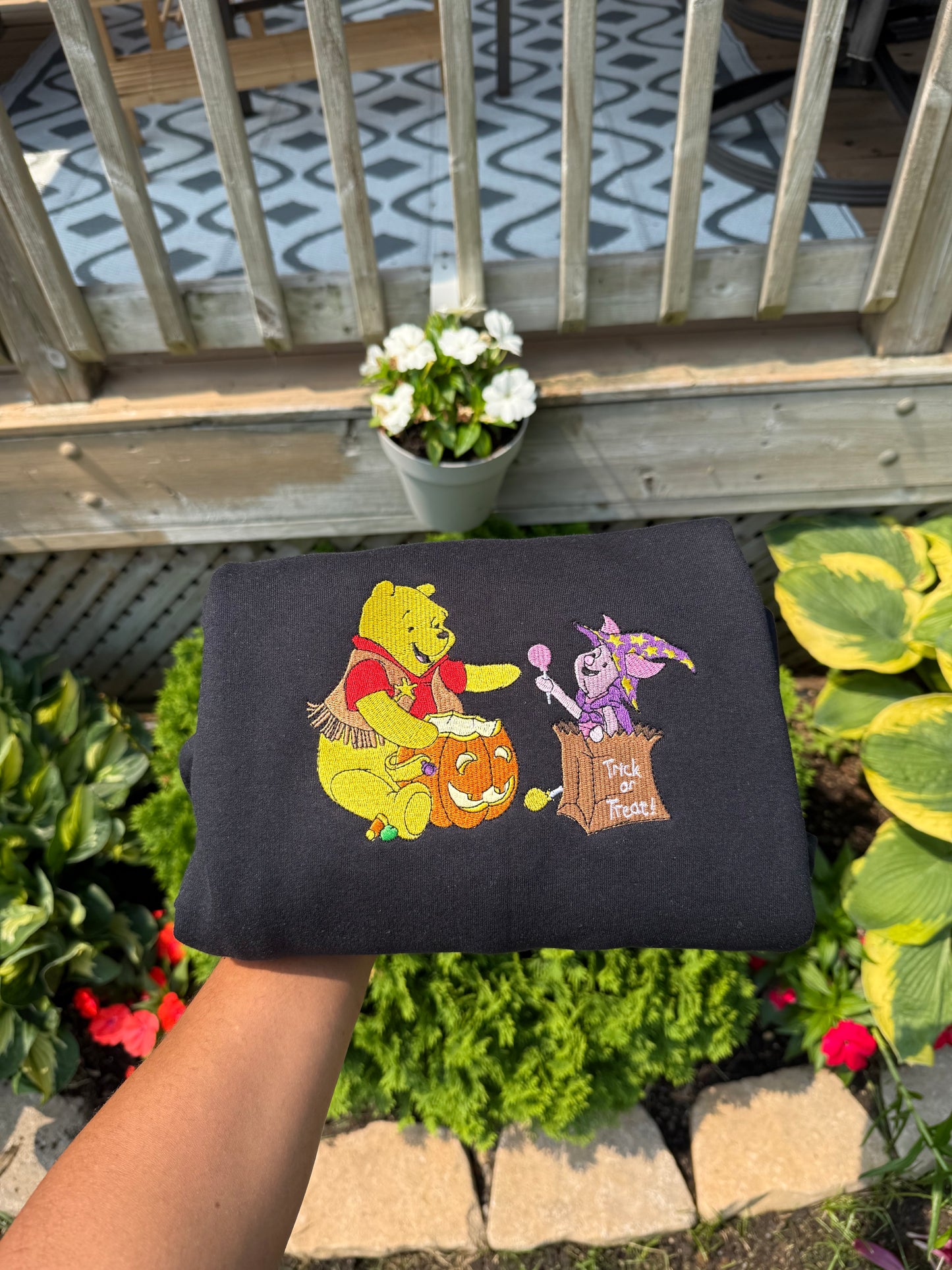 Trick or Treat Friends Embroidered Sweatshirt