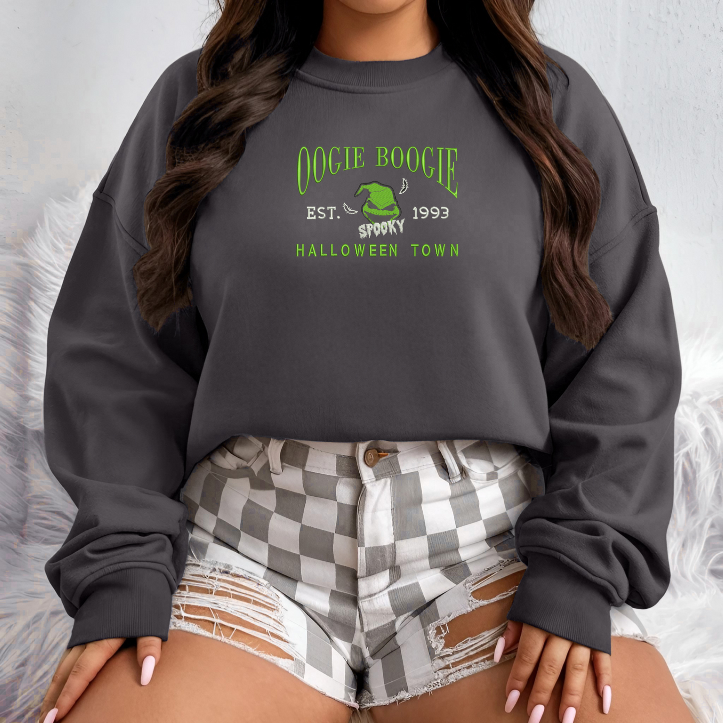 Spooky Boogie Vibes Embroidered Sweatshirt | Halloween Hoodie | Creepy