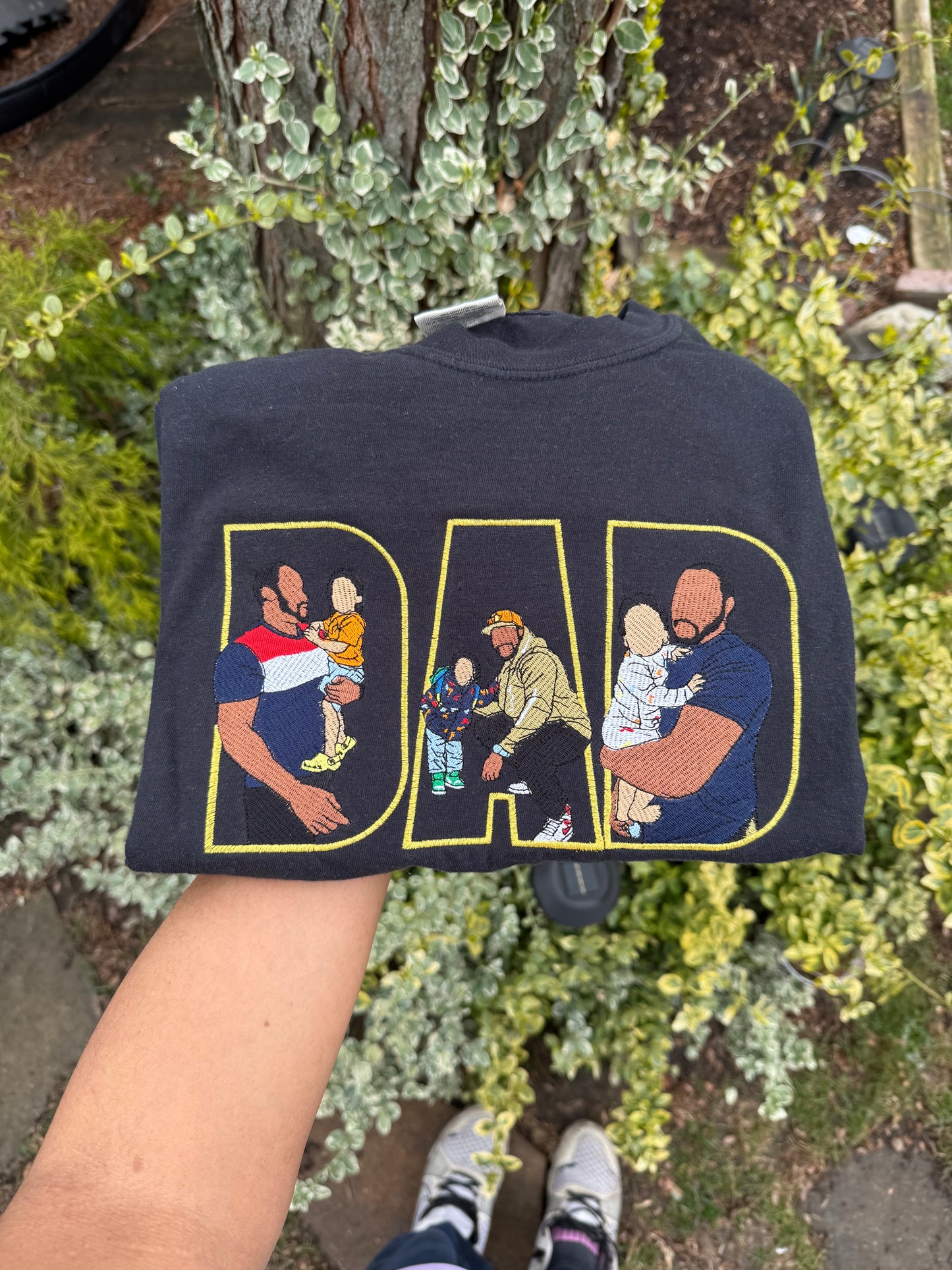 Fathers day sweatshirt , Embroidered dad hoodie , Embroidery Photo,gift for,custom embroidered sweatshirt , custom photo shirt,custom picture