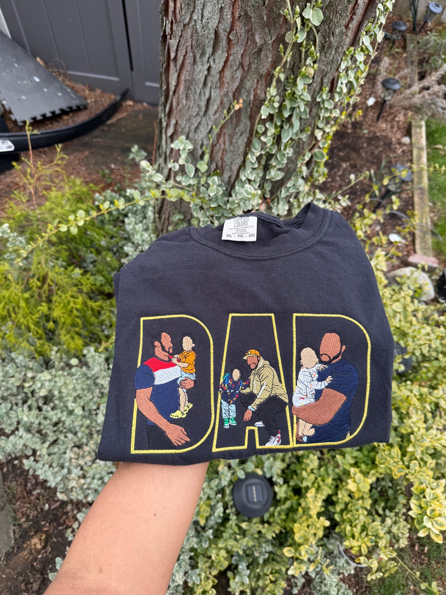 Fathers day sweatshirt , Embroidered dad hoodie , Embroidery Photo,gift for,custom embroidered sweatshirt , custom photo shirt,custom picture