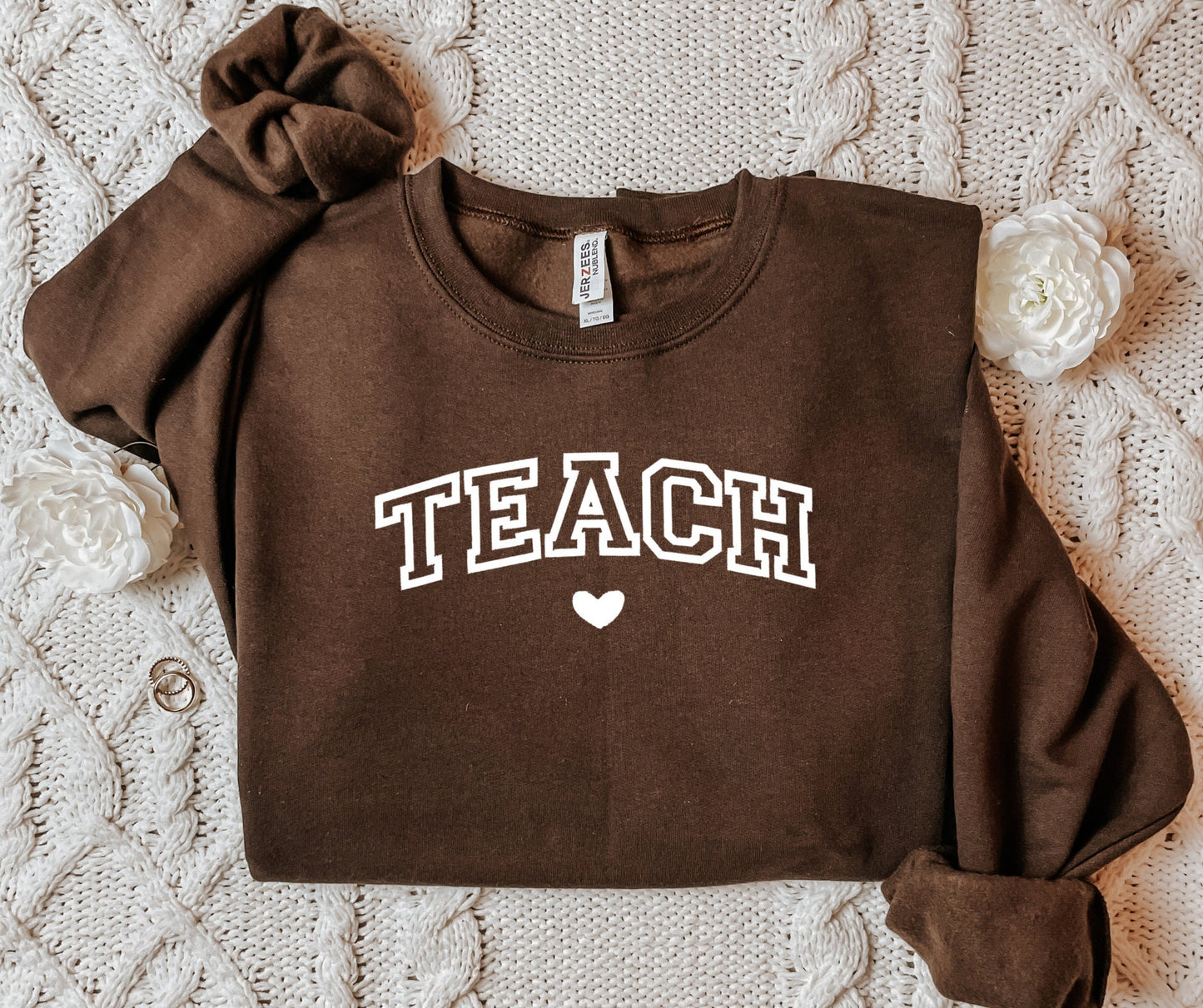 Teach Embroidered Crewneck Sweatshirt Embroidered Teacher Crewneck Gift For Teacher / Teacher Appreciation Gift / Personalized Teacher Shirt