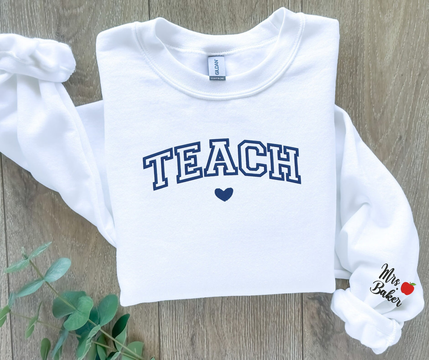 Teach Embroidered Crewneck Sweatshirt Embroidered Teacher Crewneck Gift For Teacher / Teacher Appreciation Gift / Personalized Teacher Shirt