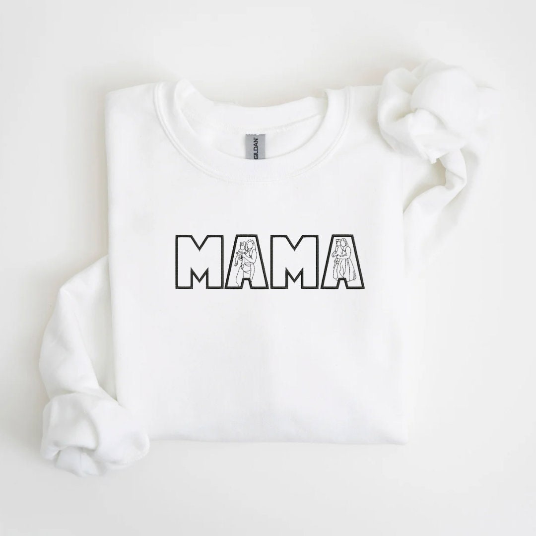 Embroidered Mama Sweatshirt, Mama Sweatshirt, Mothers Day Gift, Cool Mom, First Mothers Day Gift, New Mom Gift, Mama sweater, Embroidery