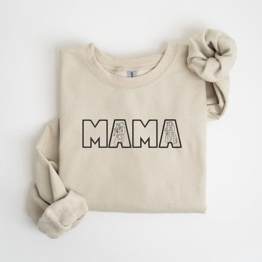 Embroidered Mama Sweatshirt, Mama Sweatshirt, Mothers Day Gift, Cool Mom, First Mothers Day Gift, New Mom Gift, Mama sweater, Embroidery