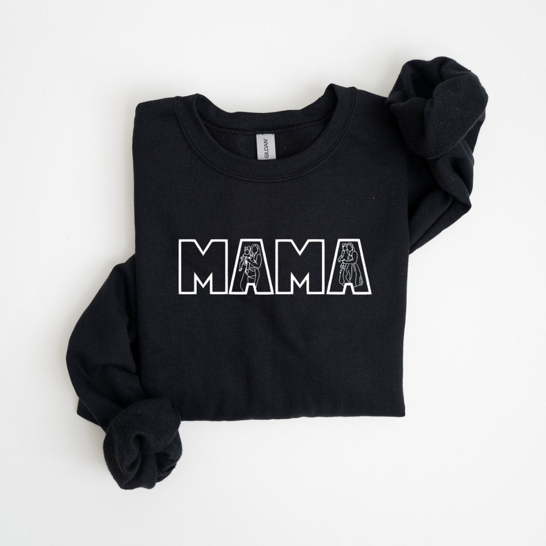 Embroidered Mama Sweatshirt, Mama Sweatshirt, Mothers Day Gift, Cool Mom, First Mothers Day Gift, New Mom Gift, Mama sweater, Embroidery