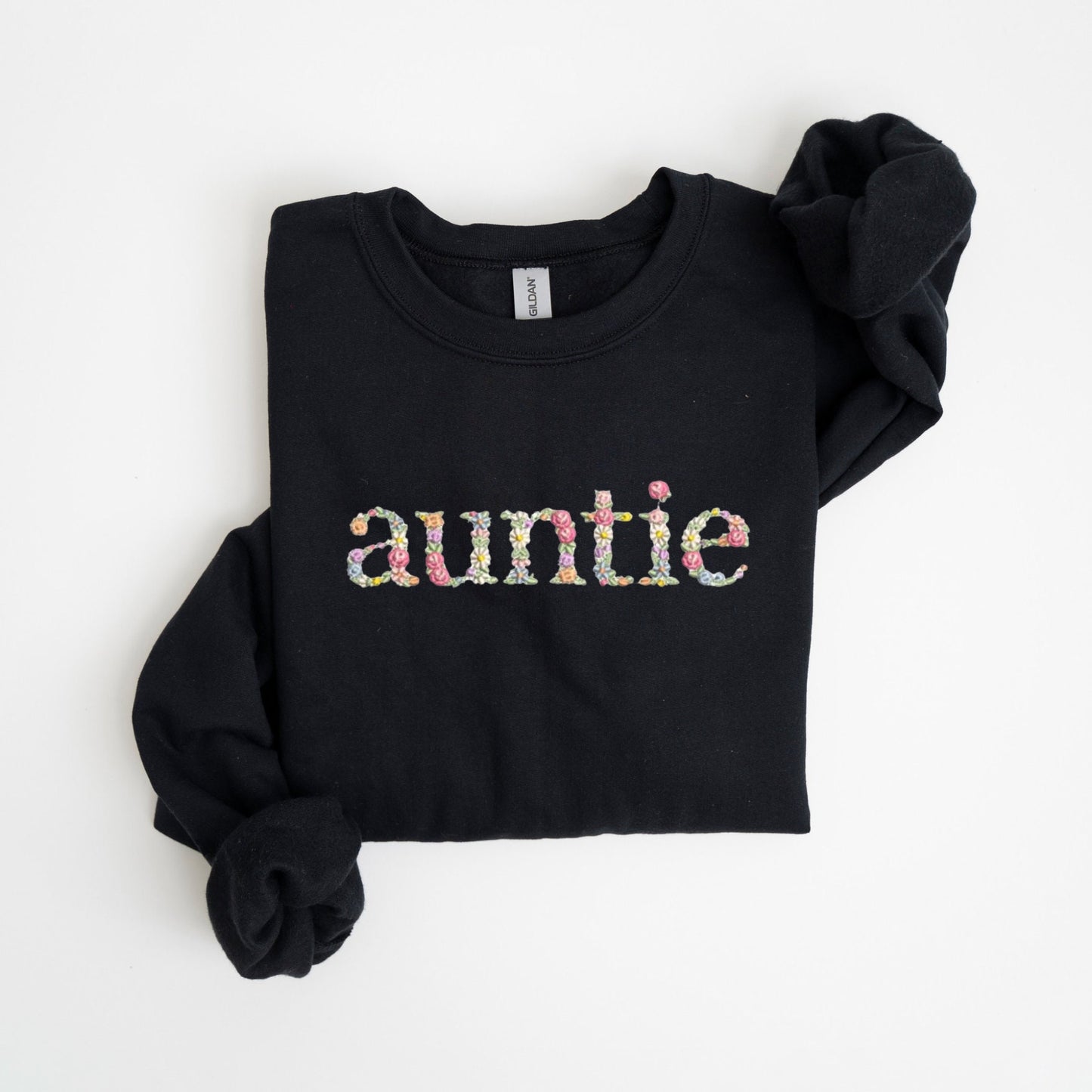 Auntie Sweatshirt, Floral Auntie Sweatshirt, Gift for Aunt, Aunt Sweatshirt, New Aunt Gift, Embroidered Floral Sweatshirt, Aunt Gift