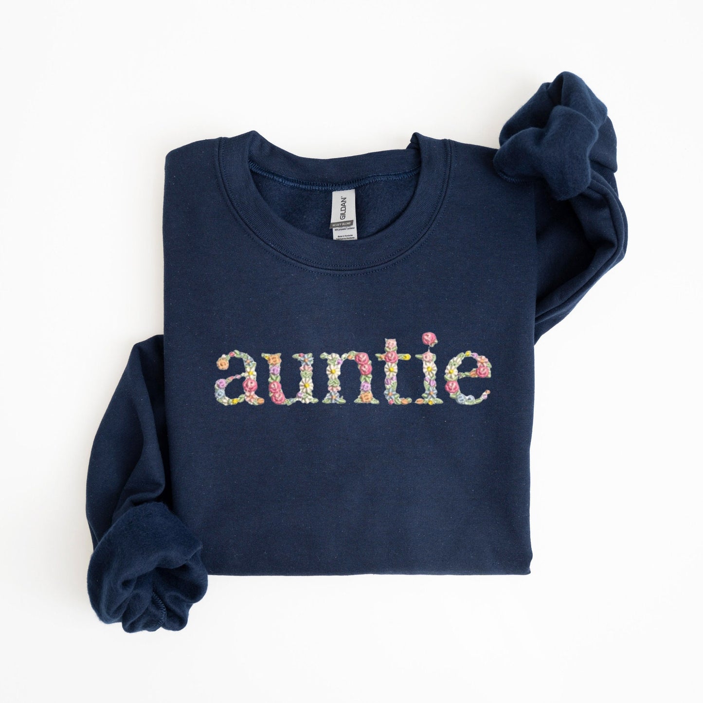 Auntie Sweatshirt, Floral Auntie Sweatshirt, Gift for Aunt, Aunt Sweatshirt, New Aunt Gift, Embroidered Floral Sweatshirt, Aunt Gift