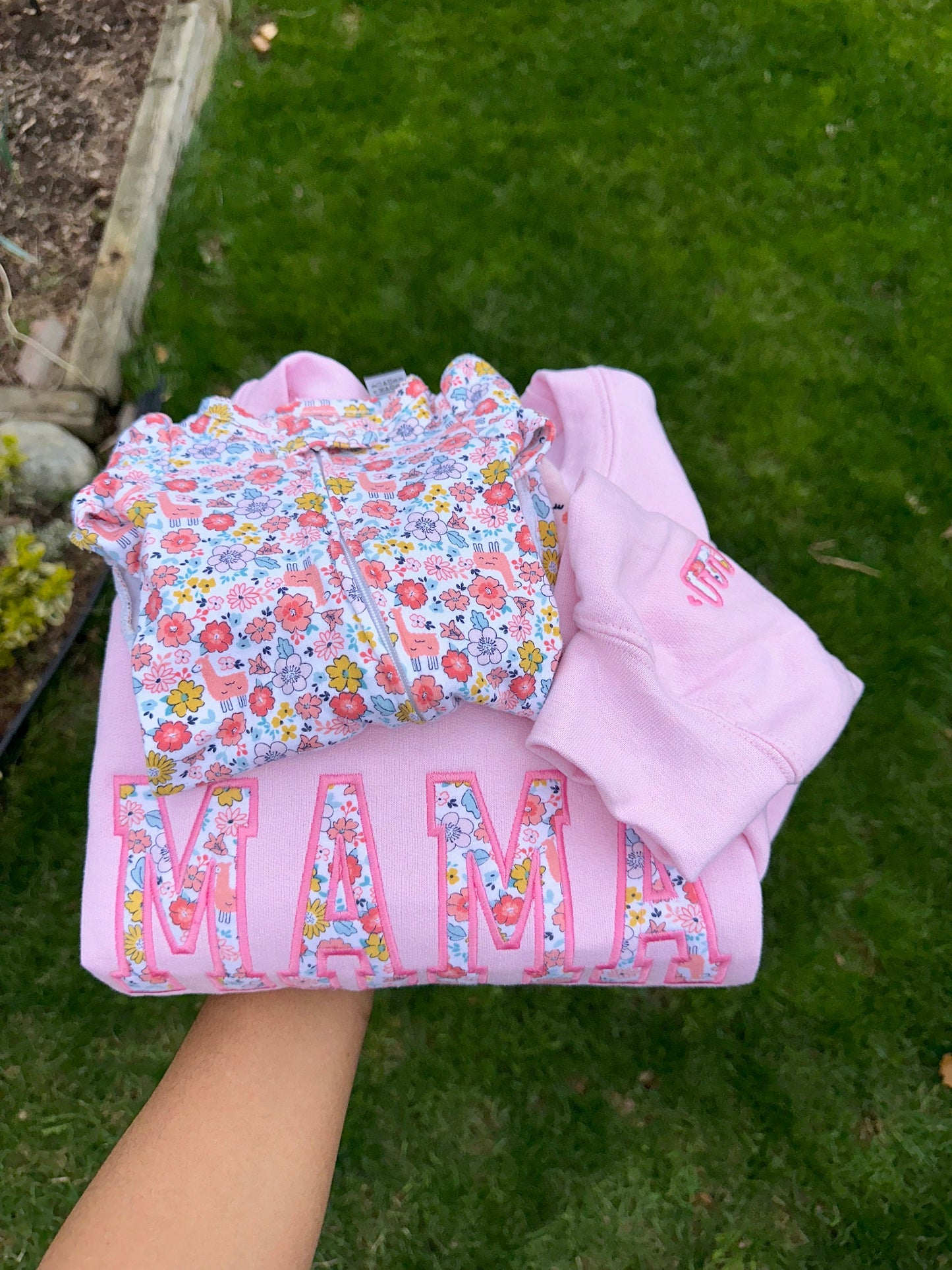 Mama Embroidered Baby Outfit Keepsake Applique Sweatshirt | Simple Mama Pullover, Gift for Mom, Personalized Mama Shirt, Mother’s Day , Mama