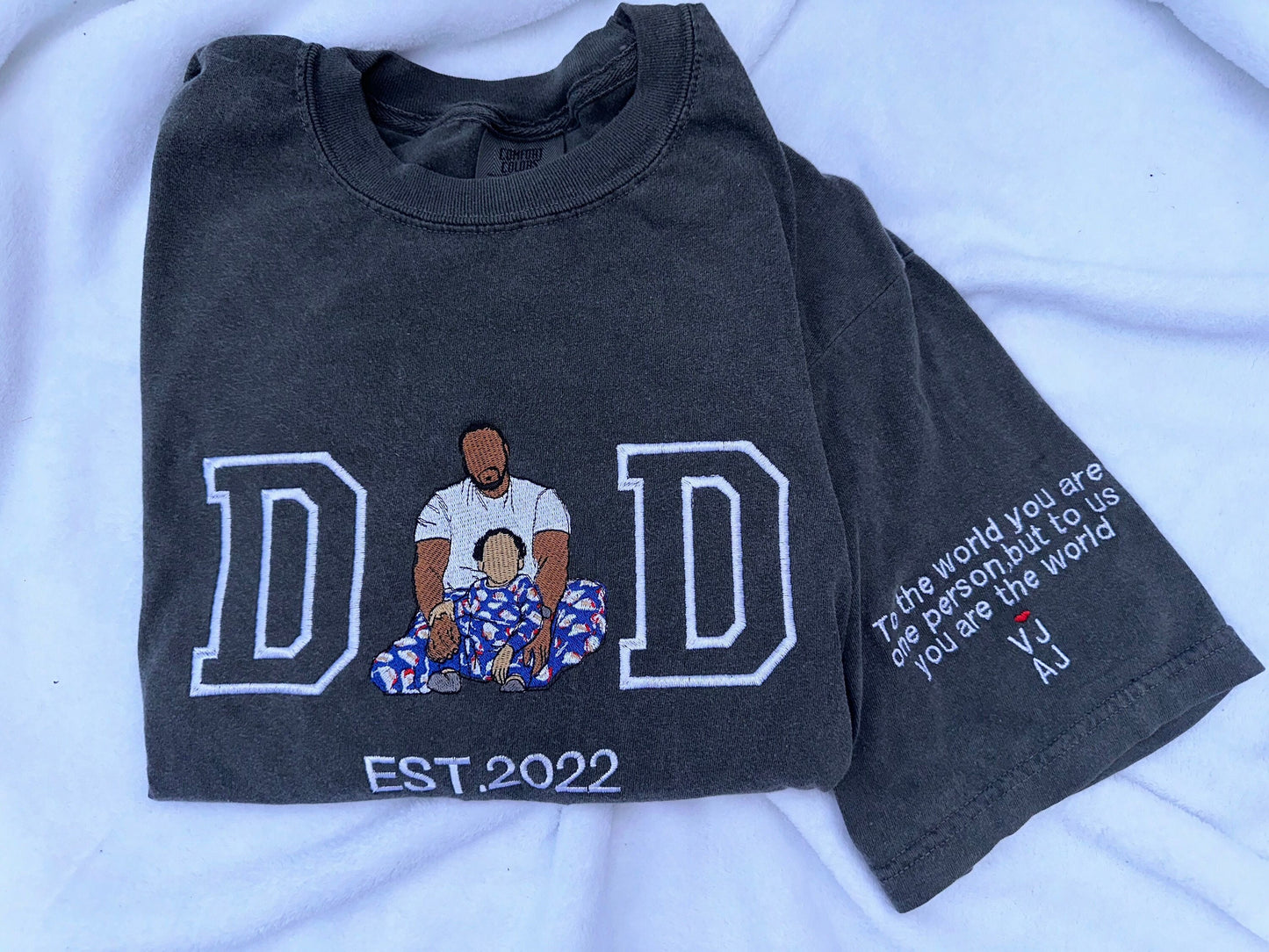 Fathers day shirt, Embroidered dad shirt, Embroidery Photo,gift for,custom embroidered shirt, custom photo shirt,custom picture