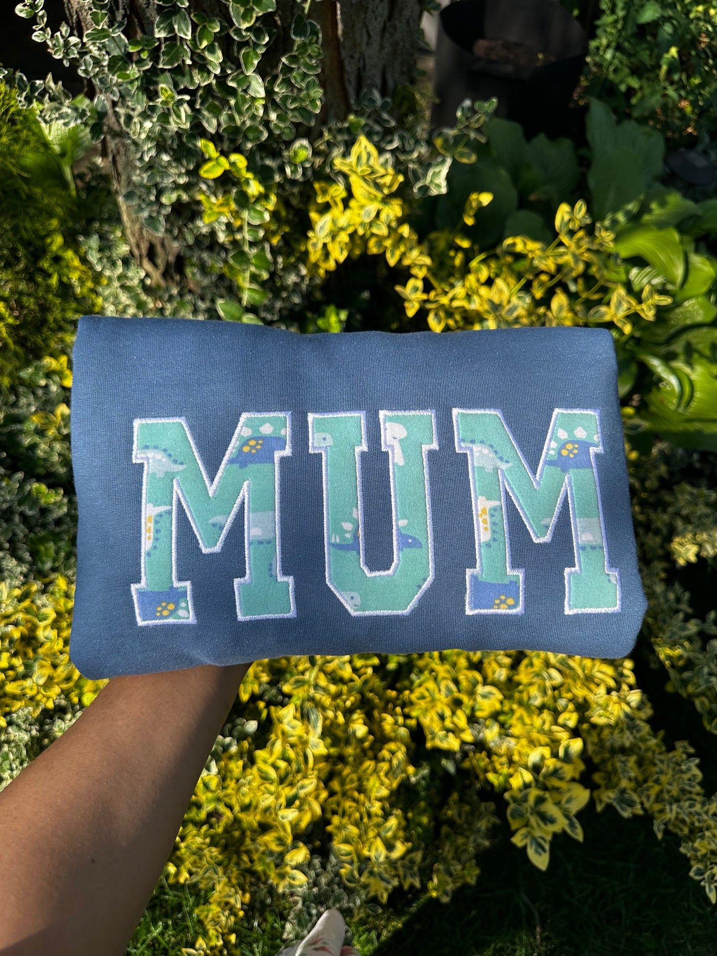 Mum Embroidered Baby Outfit Keepsake Applique Sweatshirt | Simple Mum Pullover, Gift for Mum, Personalized Mum Shirt