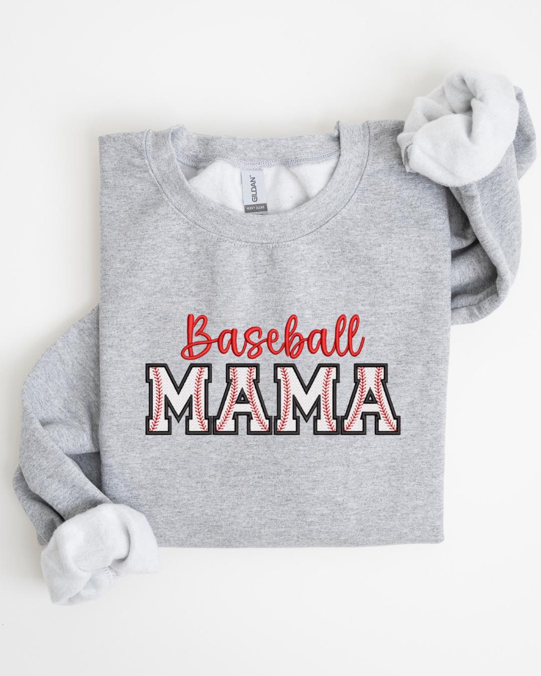 Baseball Mom Sweatshirt Embroidered, Custom Baseball Mama Shirt, Embroidered Baseball Fan Shirt, Sports Mama Sweatshirt, Sports Mom Gift