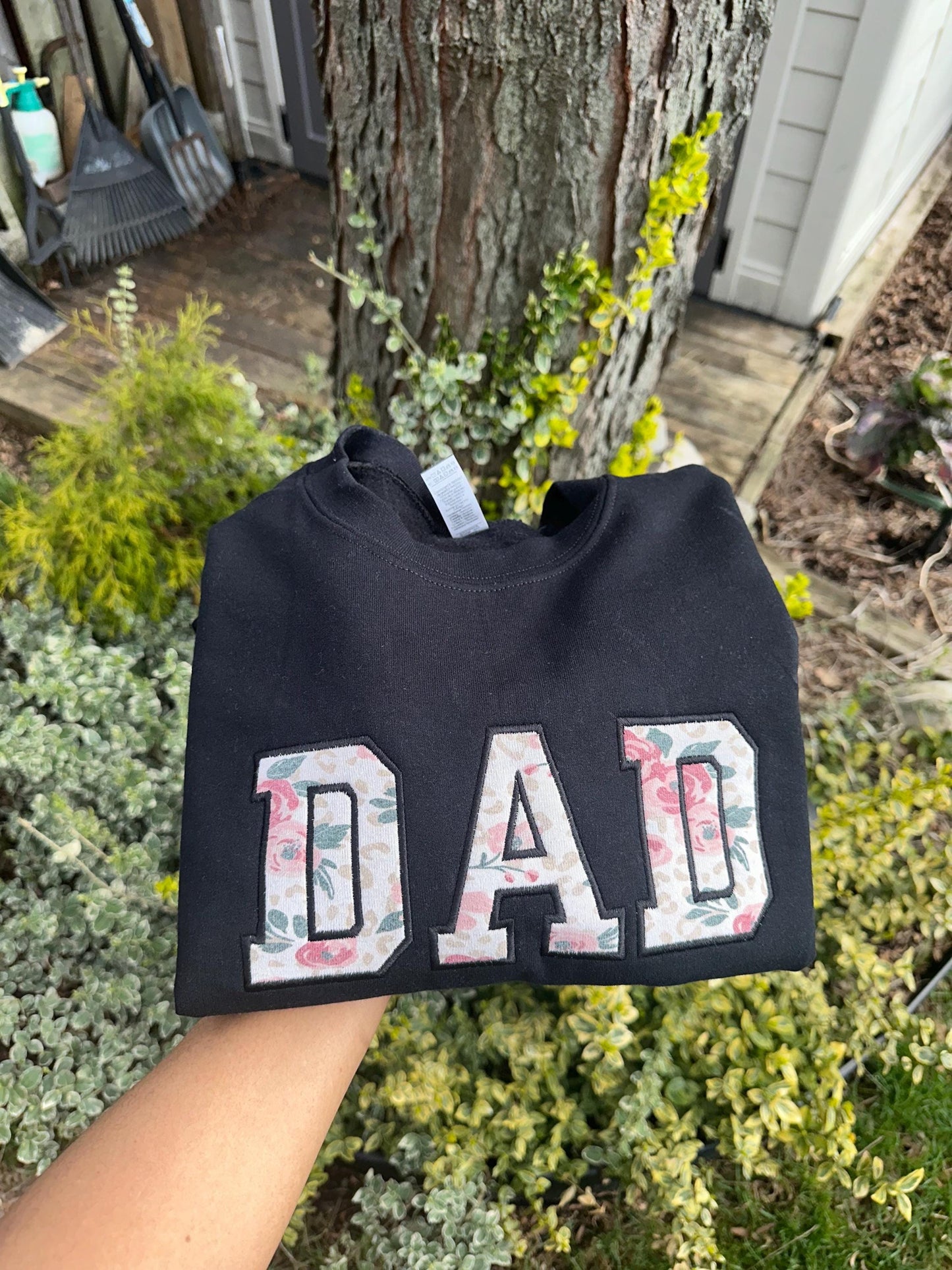 Dad Embroidered Baby Outfit Keepsake Applique Sweatshirt | Simple Dad Pullover, Gift for Dad, Personalized Dad Shirt