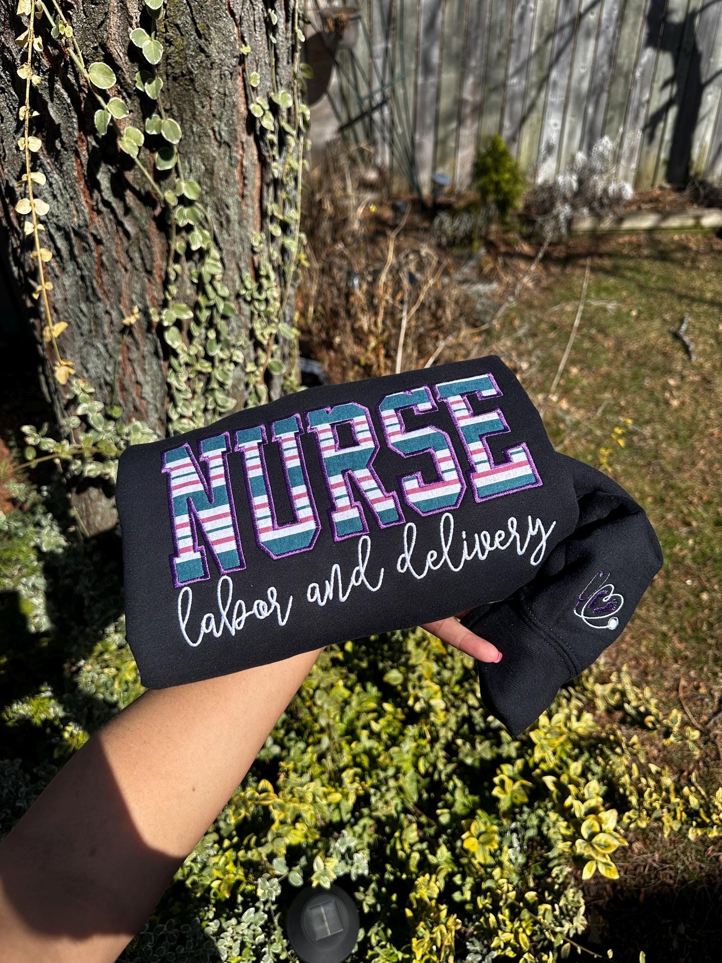 Embroidered Labor And Delivery Nurse Sweatshirt, L&D Nurse, L and D Nurse Gift, Gift for Nurse, Delivery Nurse Gift, Nurse Graduation Gift