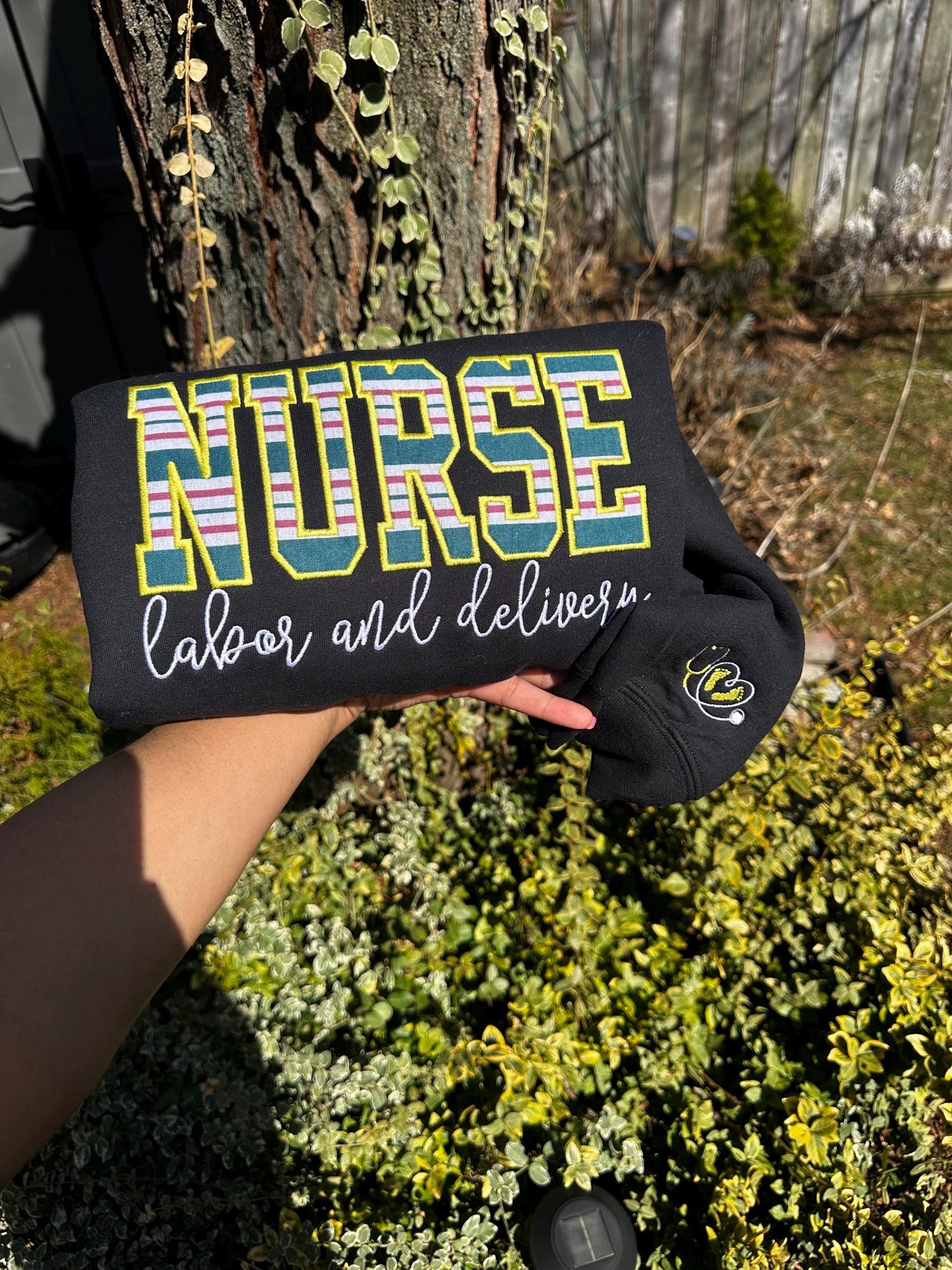 Embroidered Labor And Delivery Nurse Sweatshirt, L&D Nurse, L and D Nurse Gift, Gift for Nurse, Delivery Nurse Gift, Nurse Graduation Gift