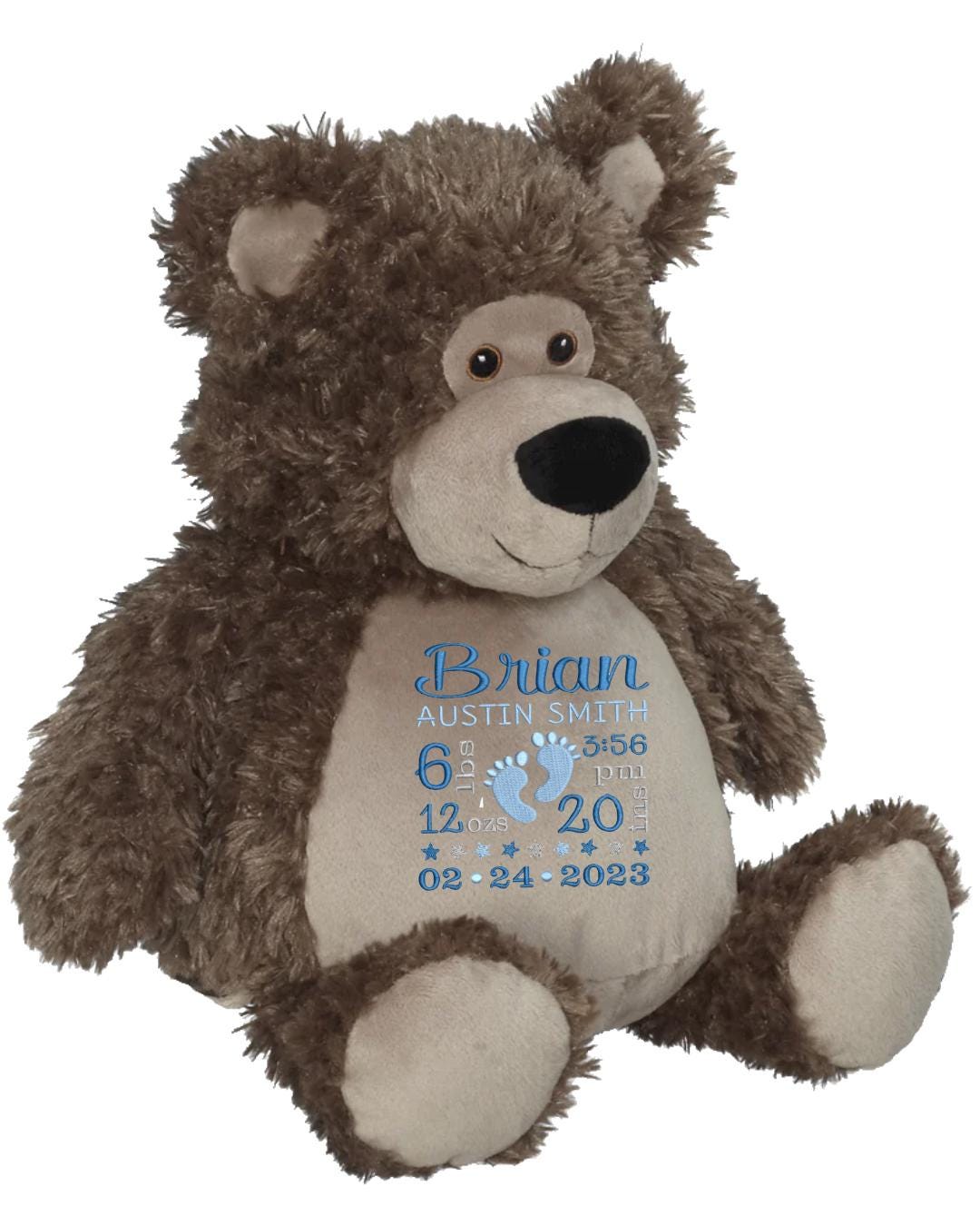 Personalized Stuffed Animal, Personalized Teddy Bear, Birth Stat Animal, Embroidered Stuffed Animal, Birth Announcement, Embroidered Animal