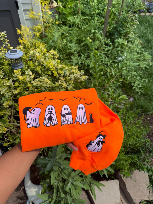 Ghost with Cats Embroidered
