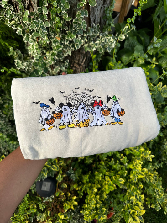 Boo Crew in Costume – Embroidered Halloween Sweatshirt
