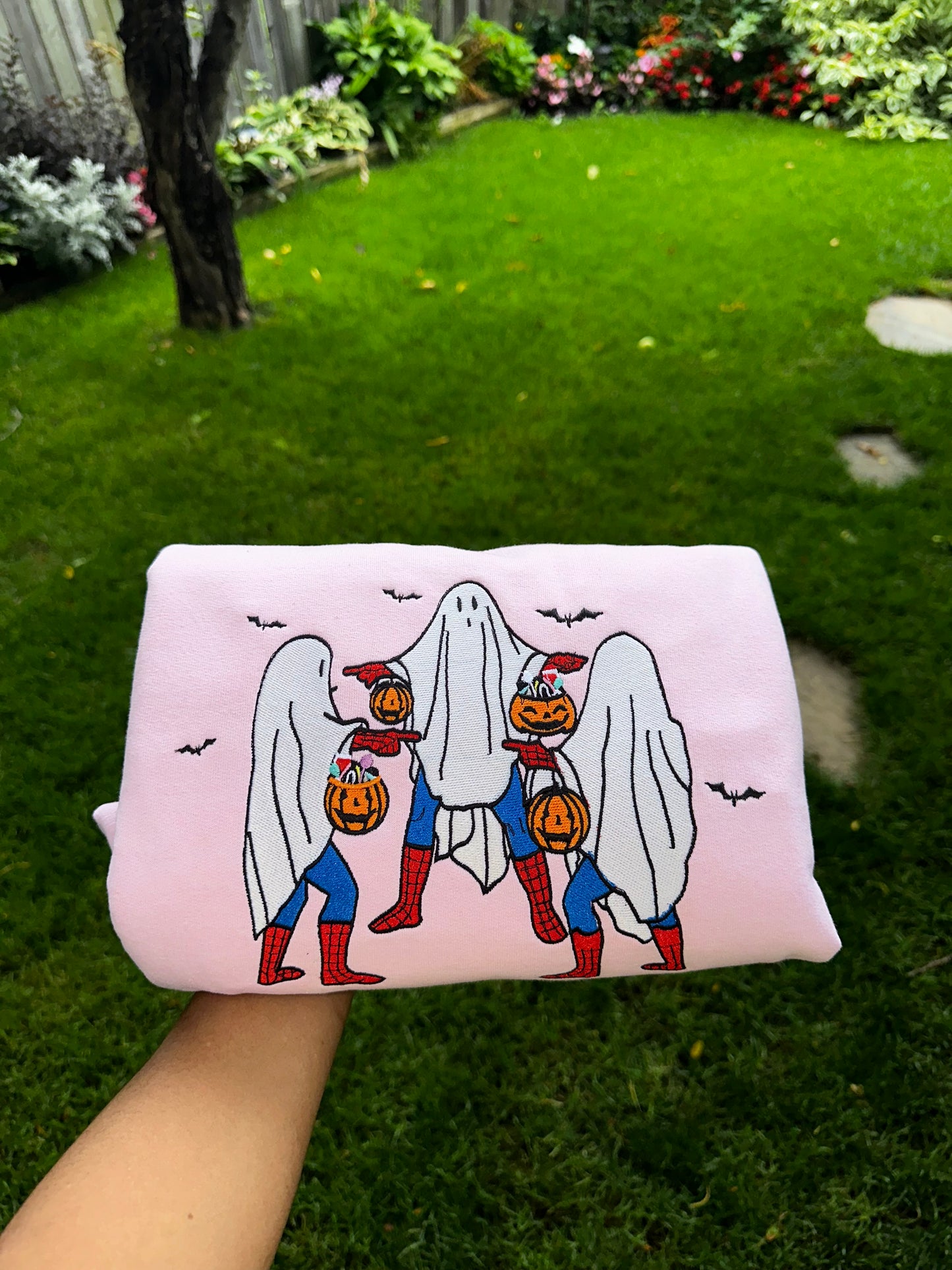 Ghost & Pumpkin Heroes Hoodie – Embroidery