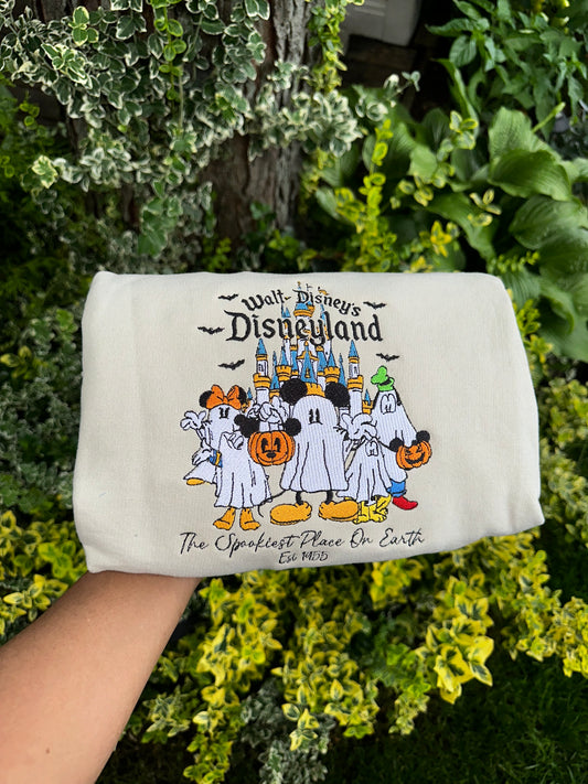 Haunted Castle Crew Sweatshirt & Hoodie – Cute Ghost Friends Halloween Embroidery