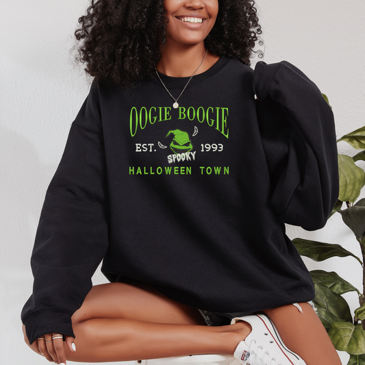 Spooky Boogie Vibes Embroidered Sweatshirt | Halloween Hoodie | Creepy