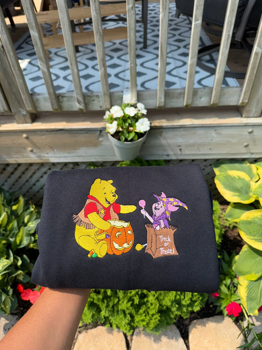 Trick or Treat Friends Embroidered Sweatshirt