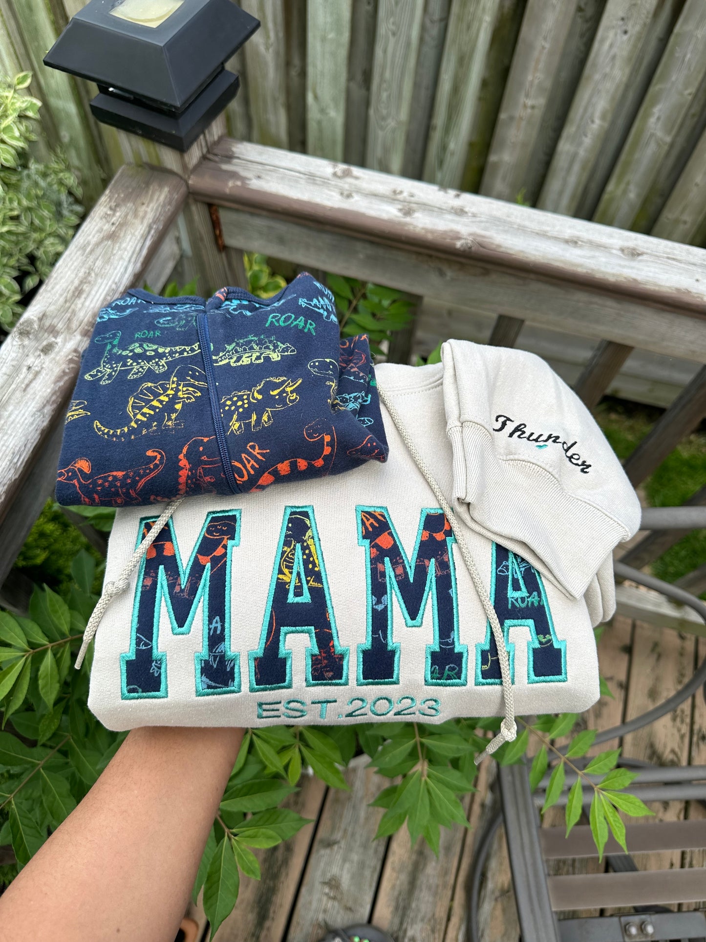 Mama Embroidered Baby Outfit Keepsake Applique Sweatshirt | Simple Mama Pullover, Gift for Mama, Personalized Mama Shirt, Mama EST