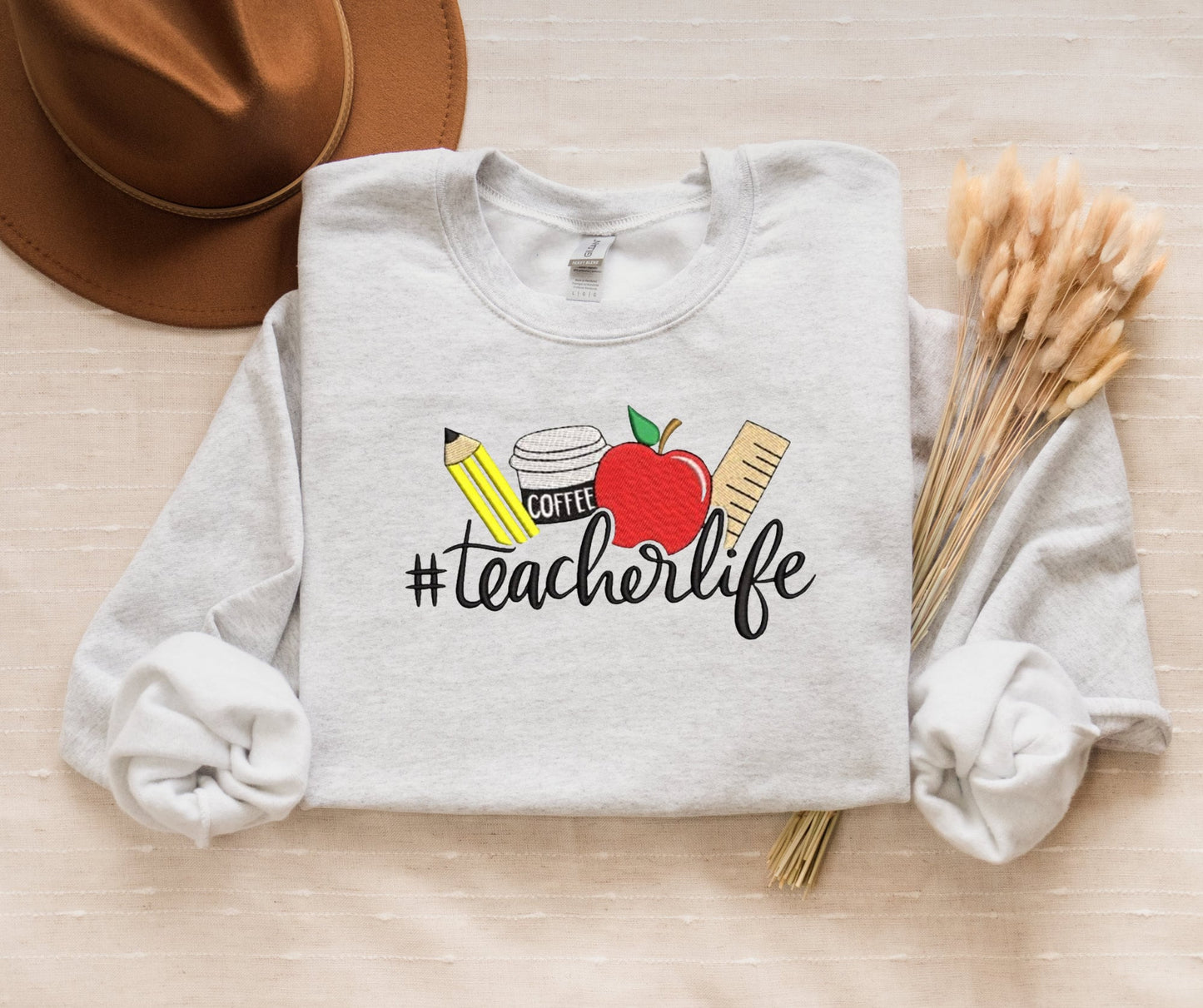 Teach Embroidered Crewneck Sweatshirt Embroidered Teacher Crewneck Gift For Teacher / Teacher Appreciation Gift / Personalized Teacher Shirt