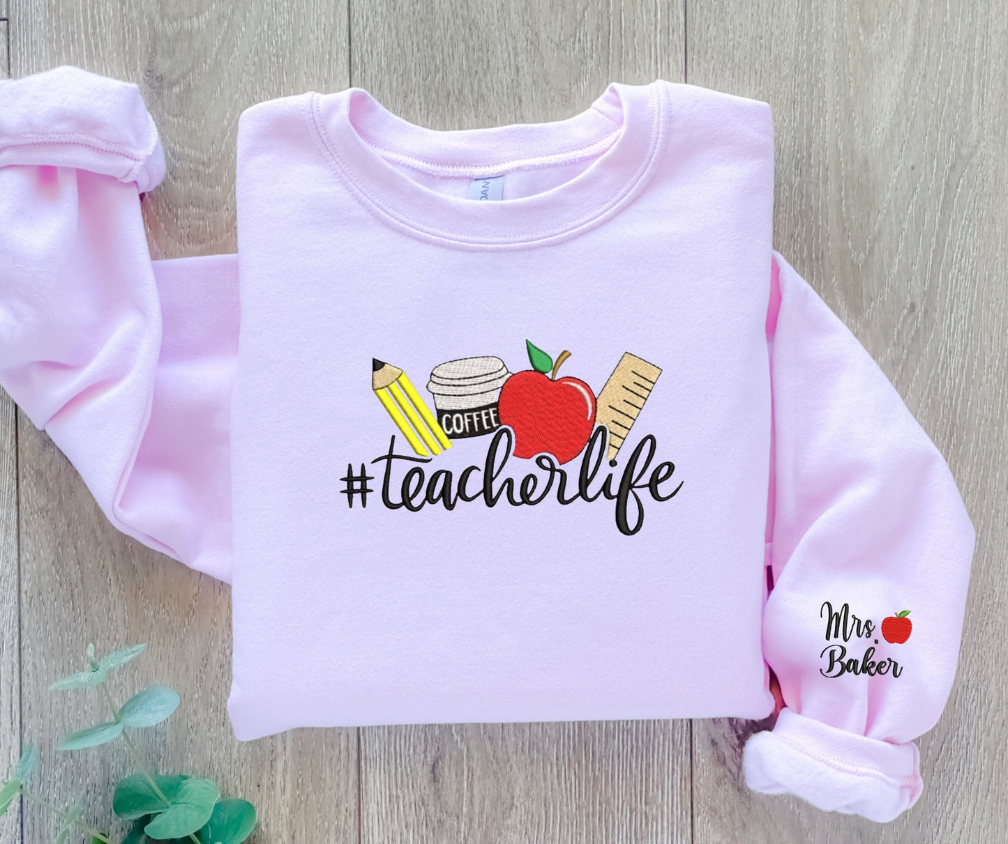 Teach Embroidered Crewneck Sweatshirt Embroidered Teacher Crewneck Gift For Teacher / Teacher Appreciation Gift / Personalized Teacher Shirt