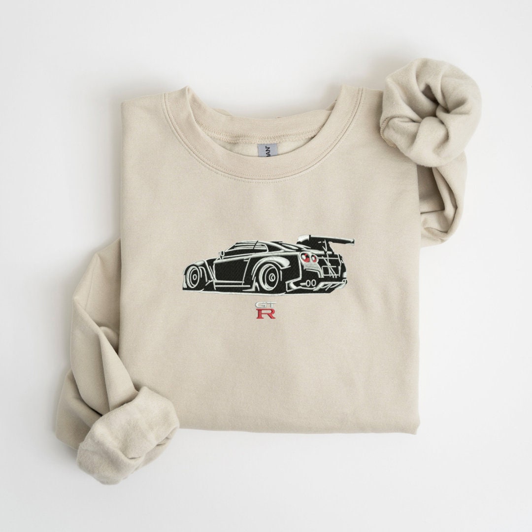 Embroidered Hoodie,  GTR Emblem Hoodie Unique Hand Embroidered JDM Sweatshirt, GTR Fan Hoodie, Car Lover, Gtr,Car lover Gift