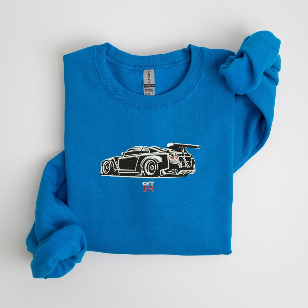 Embroidered Hoodie,  GTR Emblem Hoodie Unique Hand Embroidered JDM Sweatshirt, GTR Fan Hoodie, Car Lover, Gtr,Car lover Gift