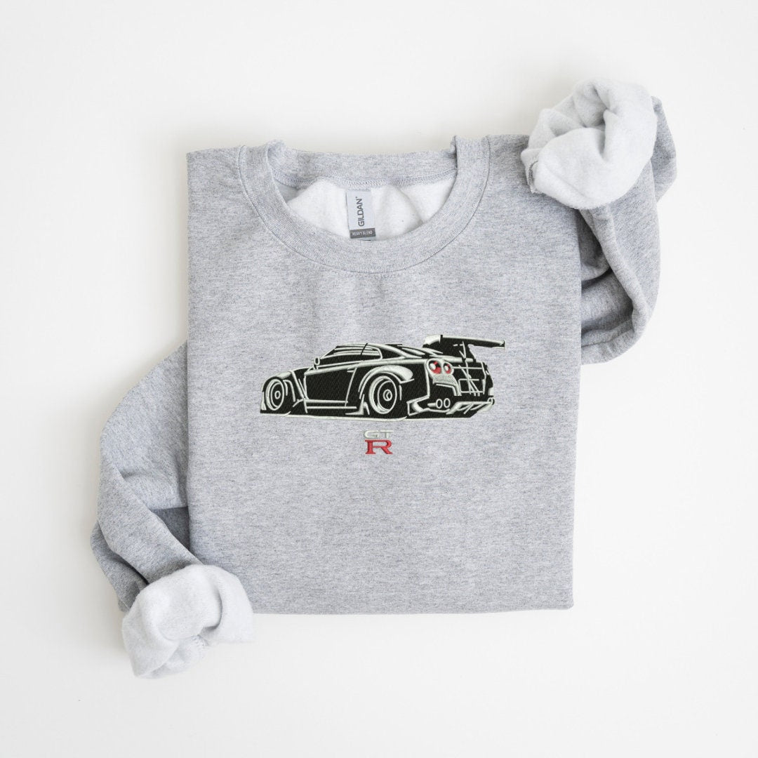 Embroidered Hoodie,  GTR Emblem Hoodie Unique Hand Embroidered JDM Sweatshirt, GTR Fan Hoodie, Car Lover, Gtr,Car lover Gift