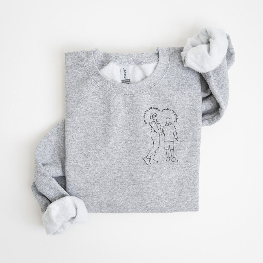 Custom Portrait  embroidered sweatshirt,Custom Couple Portrait, Family Portrait, Couples Portrait, Couple Gifts,Personalized gift,Valentines