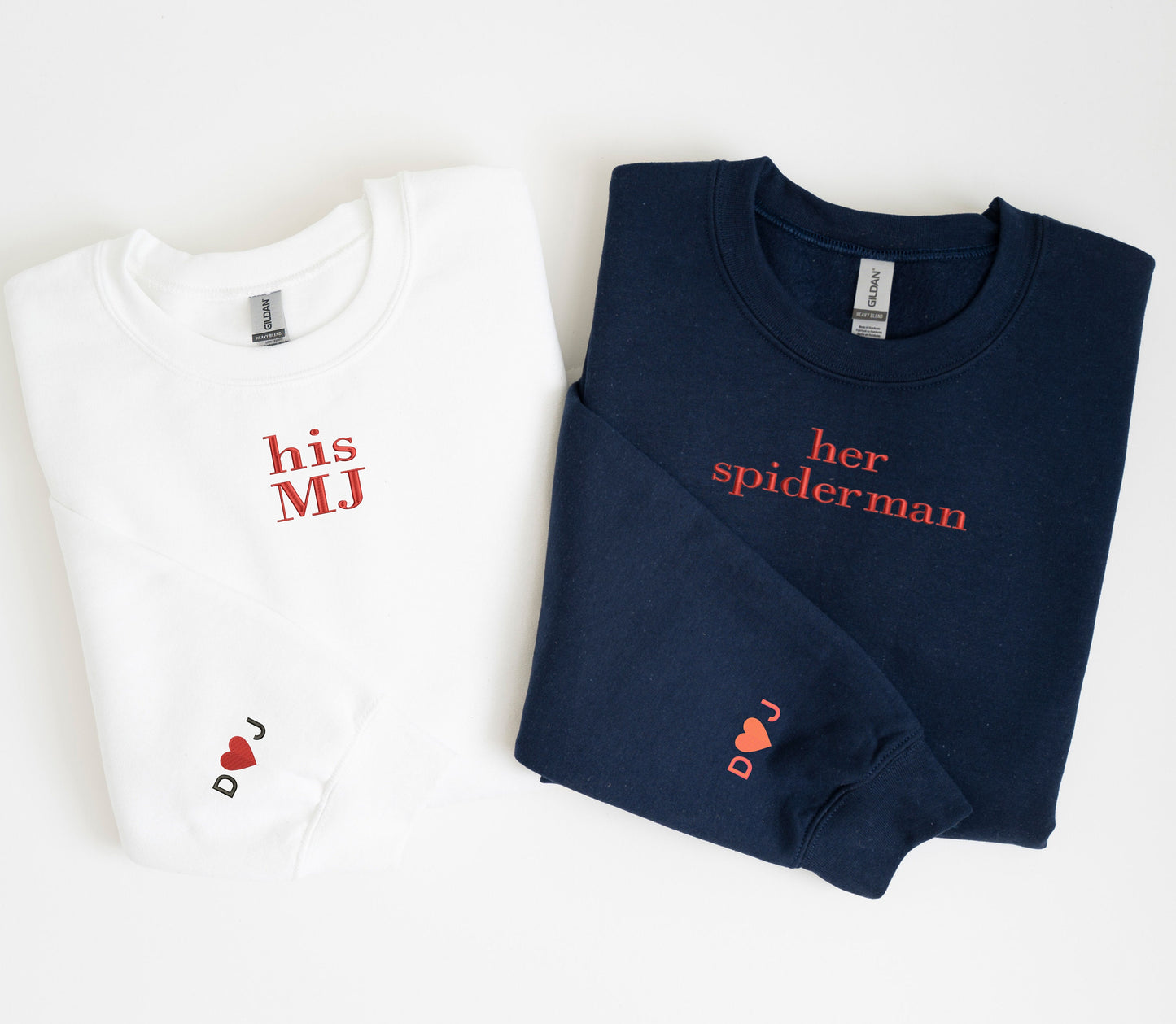 My Spiderman Embroidered Sweatshirts with Name Heart on Sleeve, Embroidered Clothing, Embroidered Shirts, Embroidered Sweater, Valentines