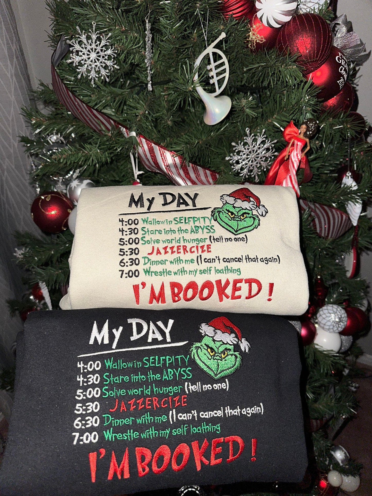 My Day I'm Booked Grinch Christmas Sweatshirt, Christmas Sweatshirt,  Sweatshirts