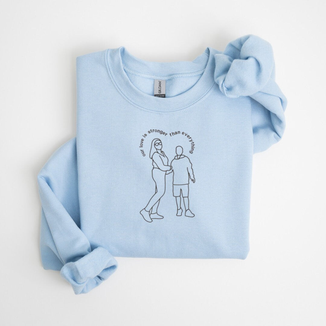 Custom Portrait  embroidered sweatshirt,Custom Couple Portrait, Family Portrait, Couples Portrait, Couple Gifts,Personalized gift,Valentines