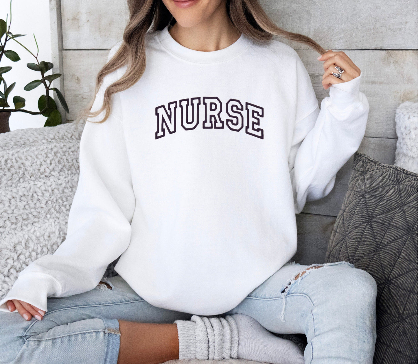 Embroidered Nurse Sweatshirt