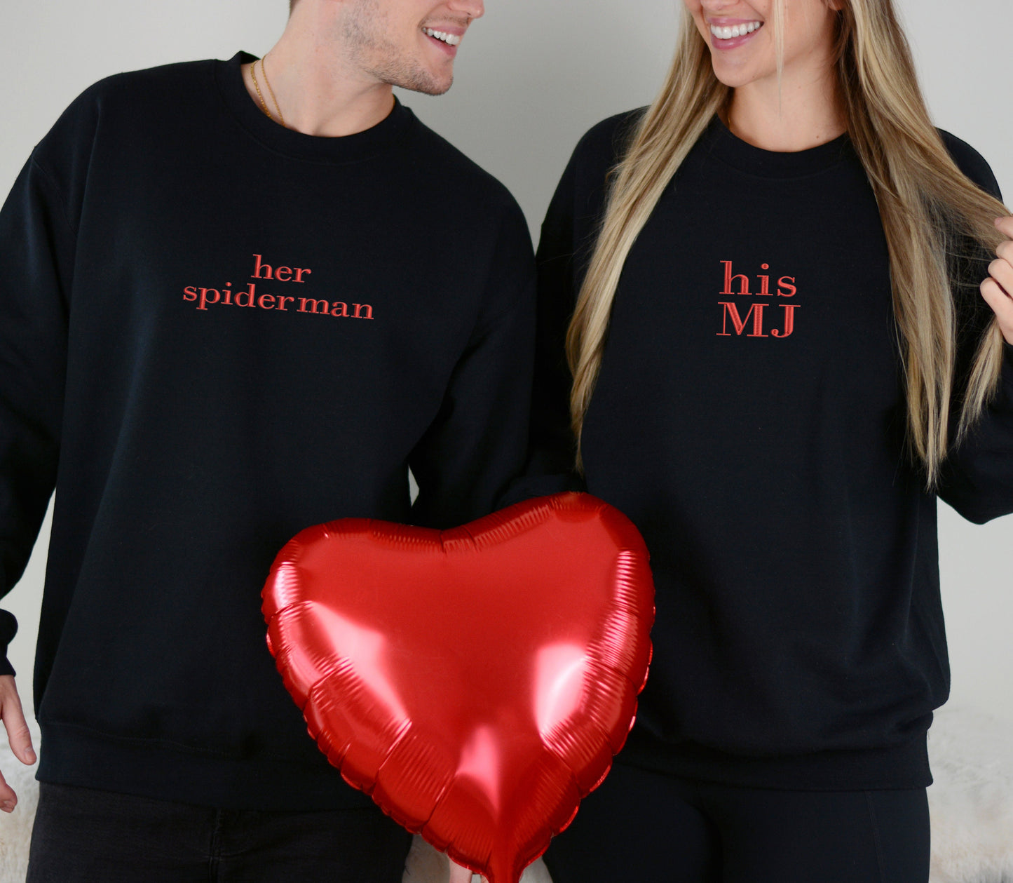 My Spiderman Embroidered Sweatshirts with Name Heart on Sleeve, Embroidered Clothing, Embroidered Shirts, Embroidered Sweater, Valentines