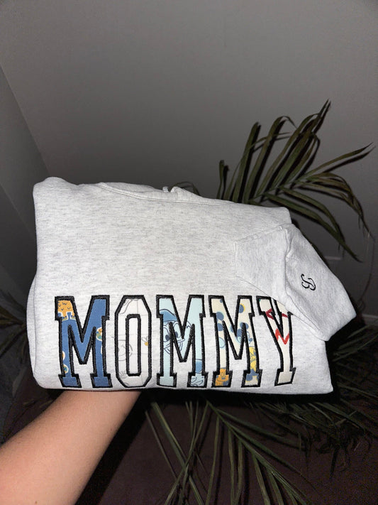 Mommy Embroidered Baby Outfit Keepsake Applique Sweatshirt | Simple Mama Pullover, Gift for Mom, Personalized mommy Shirt