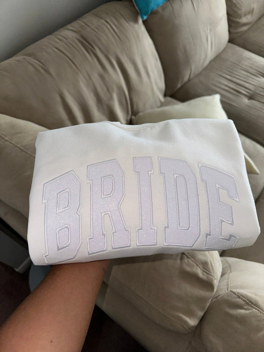 Personalized Gift For Bride, Bride Sweatshirt, Initial Heart Sleeve, Engagement Gift, Unique Bridal Shower Gift, Future Mrs Sweatshirt