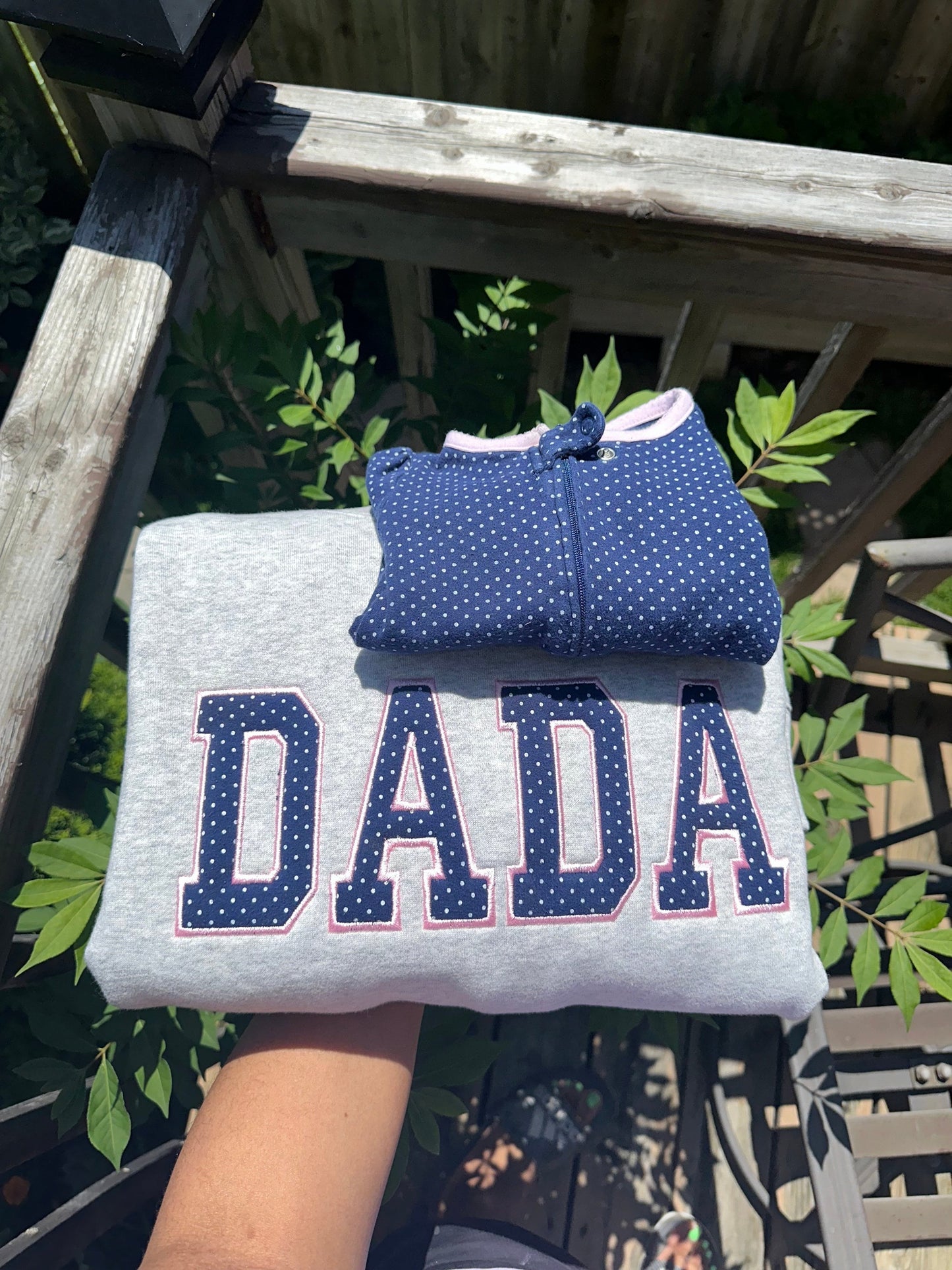 DADA Embroidered Baby Outfit Keepsake Applique Sweatshirt | Simple Dada Pullover, Gift for Dada, Personalized Dada Shirt