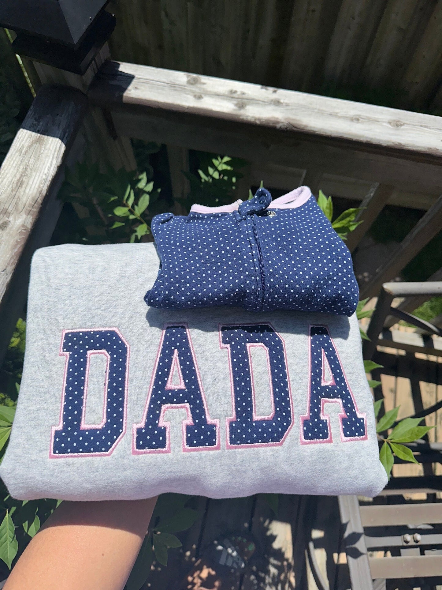 DADA Embroidered Baby Outfit Keepsake Applique Sweatshirt | Simple Dada Pullover, Gift for Dada, Personalized Dada Shirt