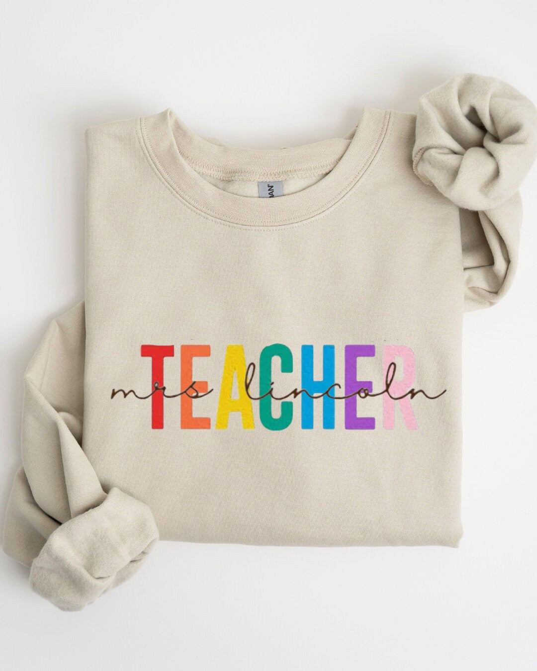 Custom Teacher Sweatshirt, Teacher Mrs Sweatshirt, Cute Teacher Crewneck, Teacher Appreciation gift, Gift for Teacher, Retro Teacher shirt