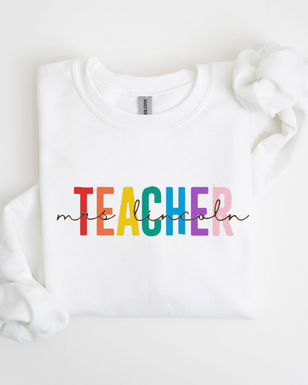 Custom Teacher Sweatshirt, Teacher Mrs Sweatshirt, Cute Teacher Crewneck, Teacher Appreciation gift, Gift for Teacher, Retro Teacher shirt