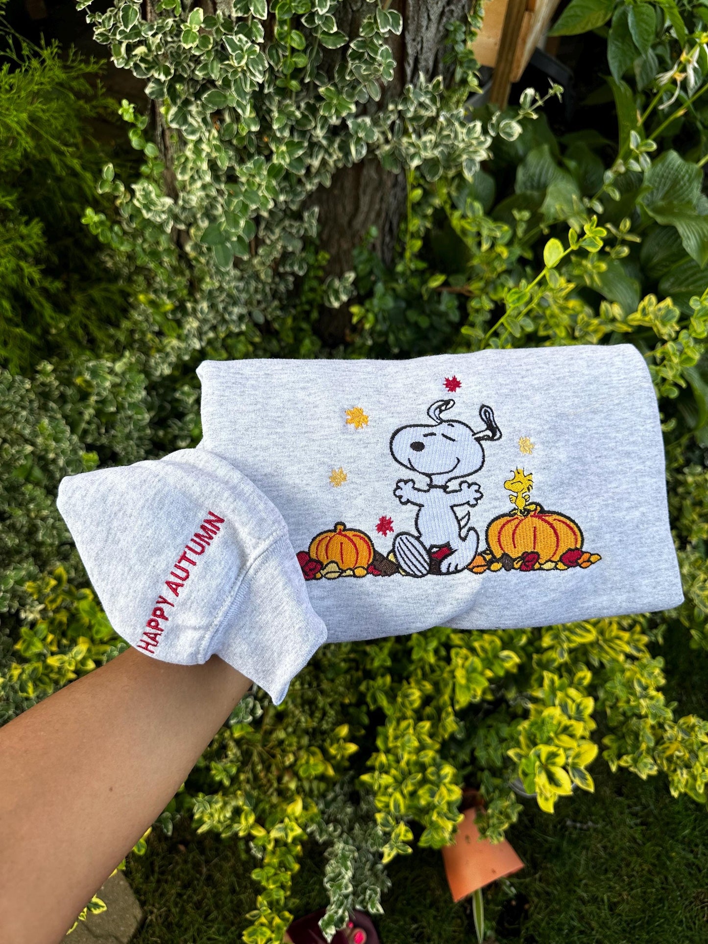 Happy Autumn Embroidered Sweatshirt