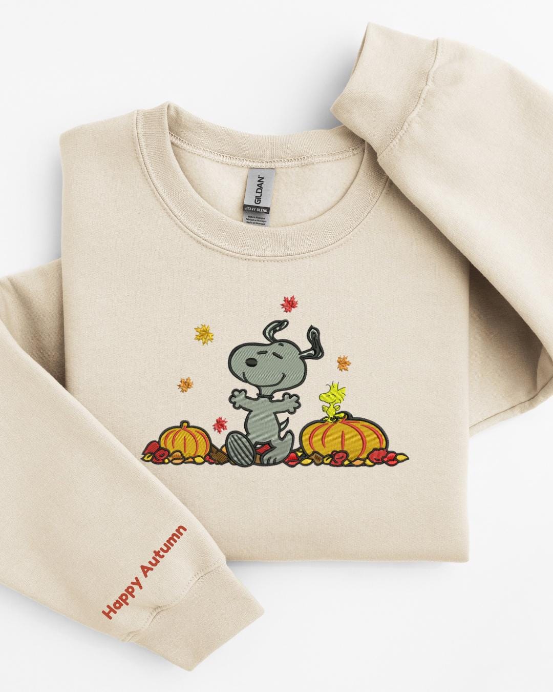 Happy Autumn Embroidered Sweatshirt