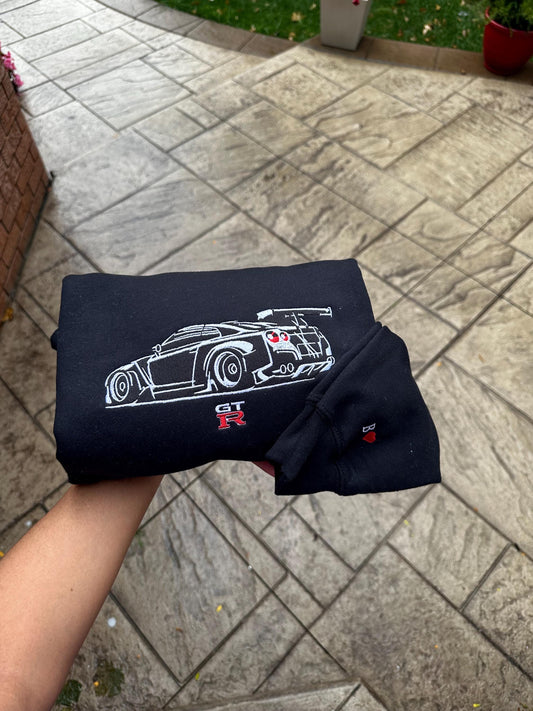 Embroidered Hoodie,  GTR Emblem Hoodie Unique Hand Embroidered JDM Sweatshirt, GTR Fan Hoodie, Car Lover, Gtr,Car lover Gift