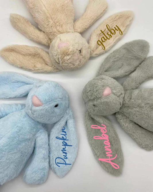 Personalized Plush Bunny Rabbit,Embroidered Bunny Rabbit,Monogrammed Bunny,Bunny Soft Plush Toy,Newborn Baby Gifts,Gift for kids boys girls